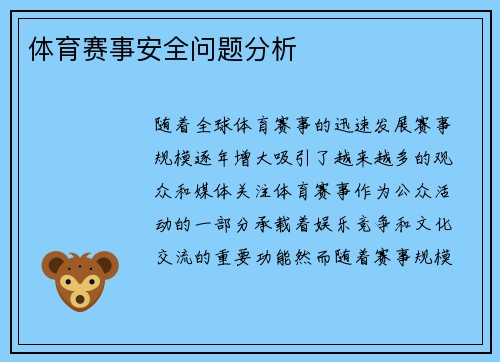 体育赛事安全问题分析